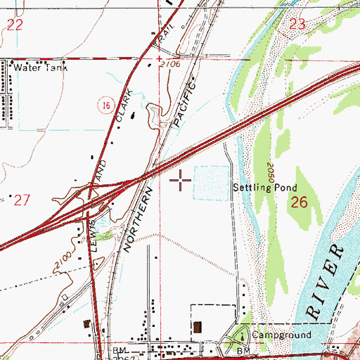 Topographic Map of 16N55E26BC__01 Well, MT