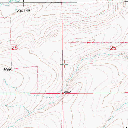 Topographic Map of 16N10E25CB__01 Spring, MT