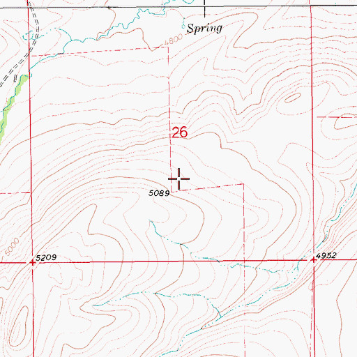 Topographic Map of 16N10E26DB__01 Spring, MT
