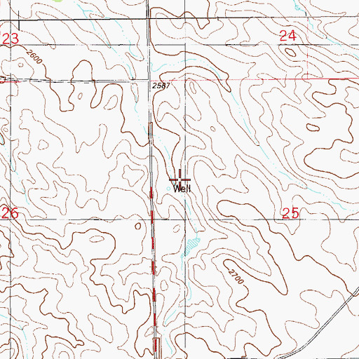 Topographic Map of 16N59E25BC__01 Well, MT