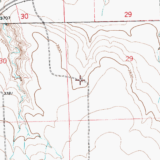 Topographic Map of 16N17E29CBD_01 Well, MT