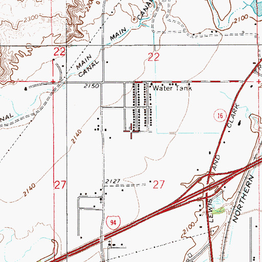 Topographic Map of 16N55E26CCD_01 Well, MT