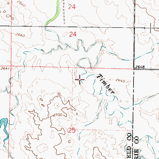 Topographic Map of 16N44E25ABBD01 Well, MT