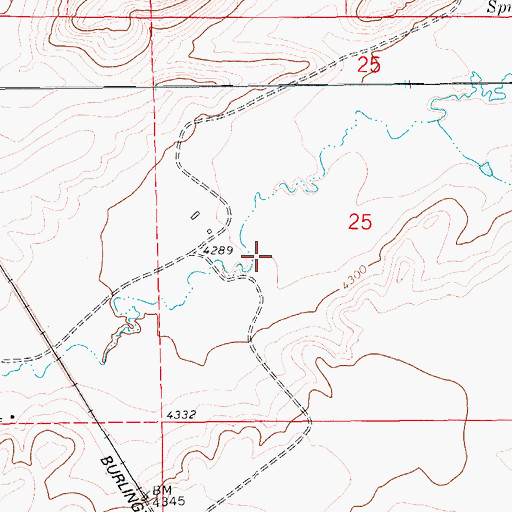 Topographic Map of 16N12E25BD__01 Well, MT