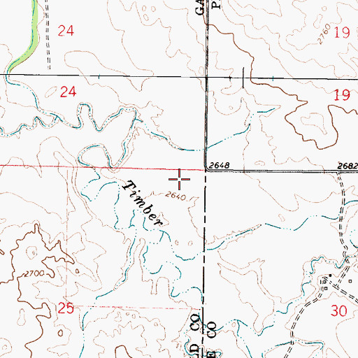 Topographic Map of 16N44E25BBAB01 Well, MT