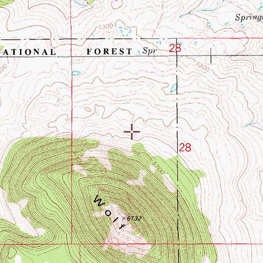 Topographic Map of 16N10E28BD__01 Spring, MT