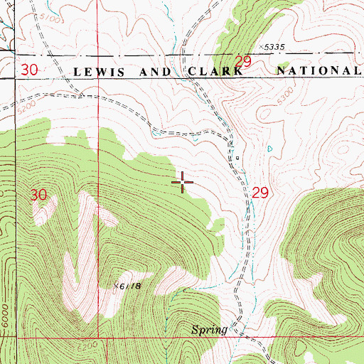 Topographic Map of 16N10E29BD__01 Spring, MT