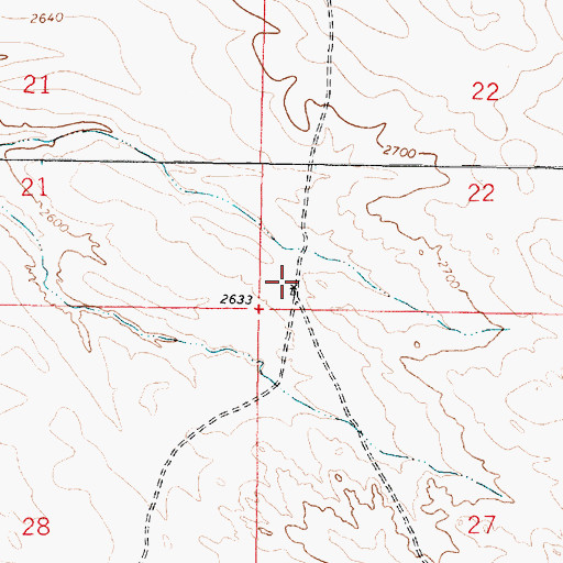 Topographic Map of 16N44E22CCCD01 Well, MT