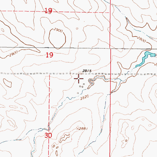 Topographic Map of 16N46E30AABB01 Well, MT
