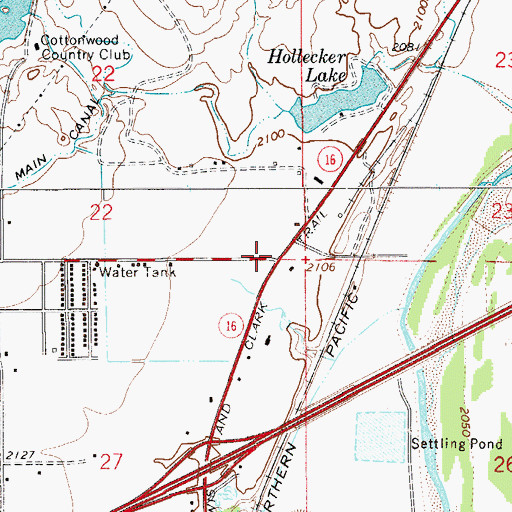 Topographic Map of 16N55E22CDD_01 Well, MT