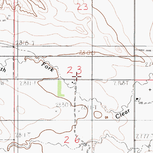 Topographic Map of 16N51E26BAA_01 Well, MT