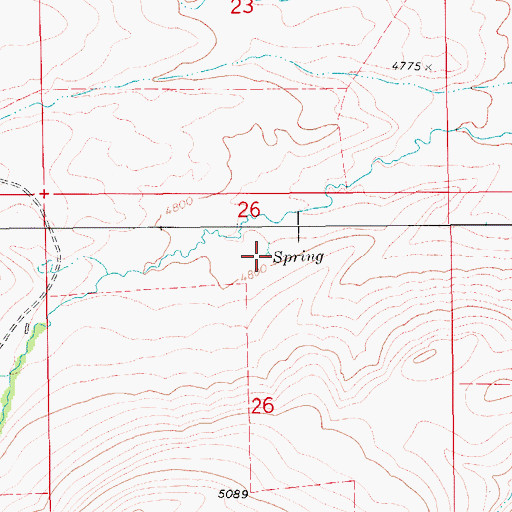 Topographic Map of 16N10E26AB__01 Spring, MT