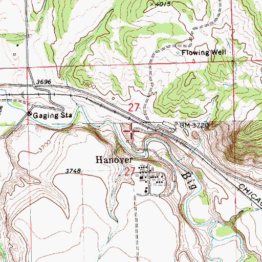 Topographic Map of 16N17E27ACBB01 Well, MT