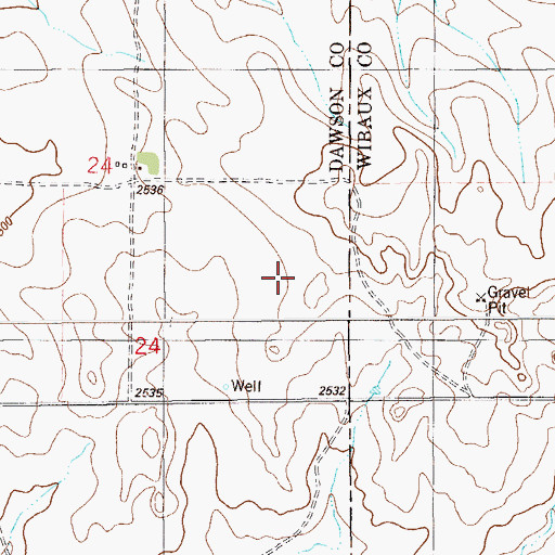 Topographic Map of 16N58E24DA__01 Well, MT