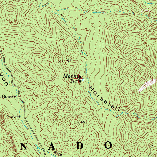 Topographic Map of Monkey Tank, AZ