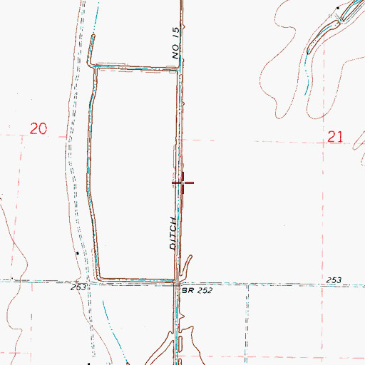 Topographic Map of Ditch Number 15, AR