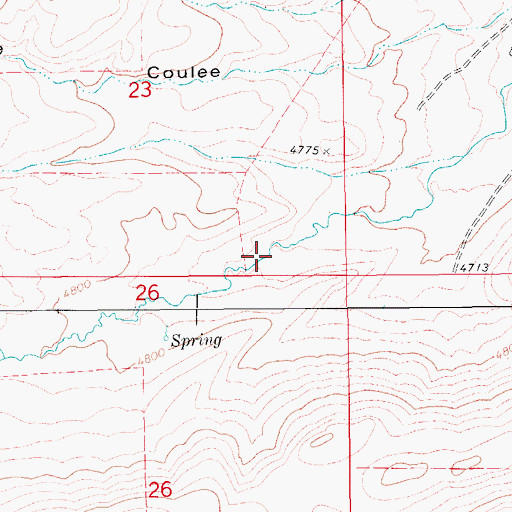 Topographic Map of 16N10E23DD__01 Spring, MT