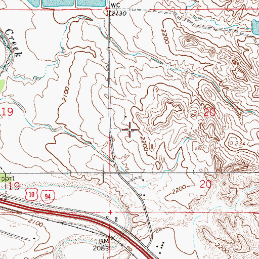 Topographic Map of 16N56E20CBAC01 Well, MT