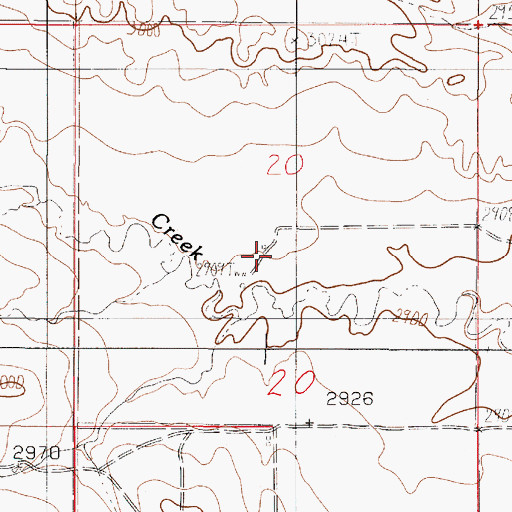Topographic Map of 16N51E20CAA_01 Well, MT