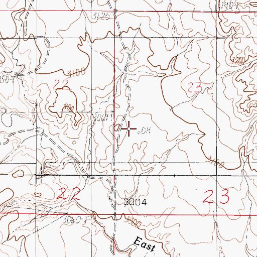 Topographic Map of 16N50E23CB__01 Well, MT
