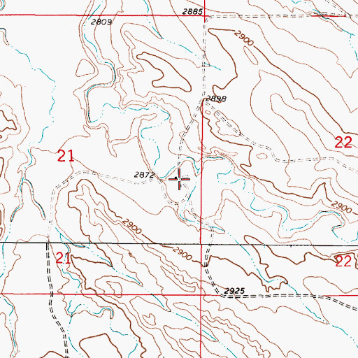 Topographic Map of 16N47E21DAAD01 Well, MT