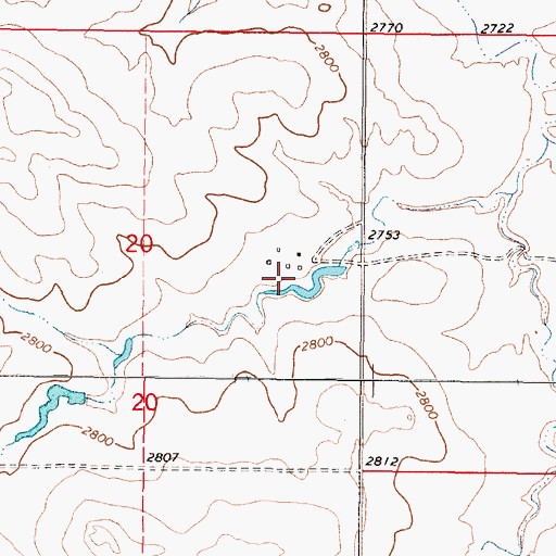 Topographic Map of 16N46E20DABA01 Well, MT