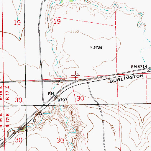Topographic Map of 16N17E19DCD_01 Well, MT