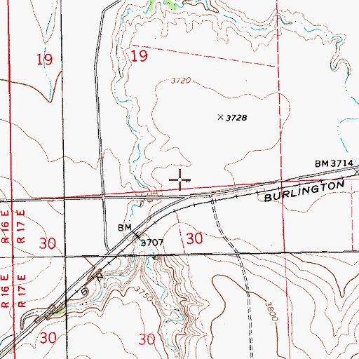 Topographic Map of 16N17E19DCD_02 Well, MT