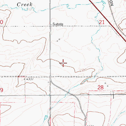 Topographic Map of 16N12E21CB__01 Well, MT
