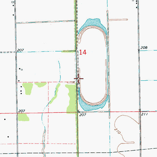 Topographic Map of Ditch Number 15, AR