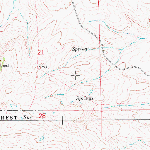 Topographic Map of 16N10E21DA__01 Spring, MT