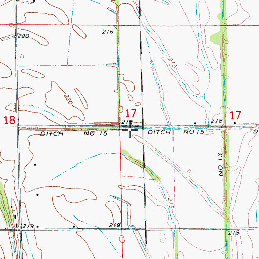 Topographic Map of Ditch Number 15, AR