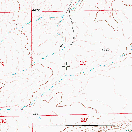 Topographic Map of 16N11E20BD__01 Well, MT