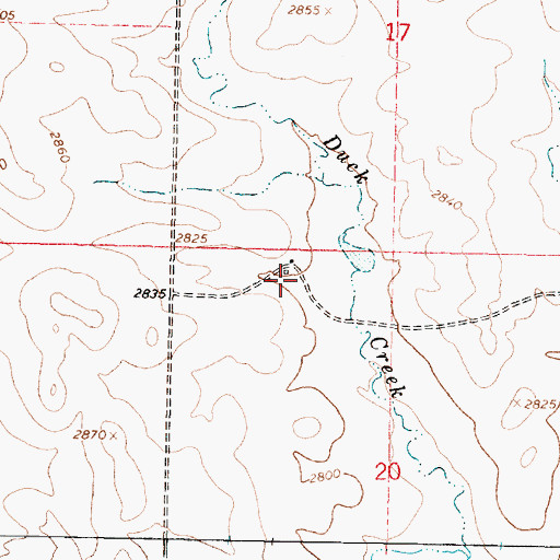 Topographic Map of 16N42E20BABB01 Well, MT