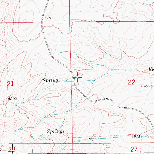 Topographic Map of 16N10E22BC__01 Spring, MT