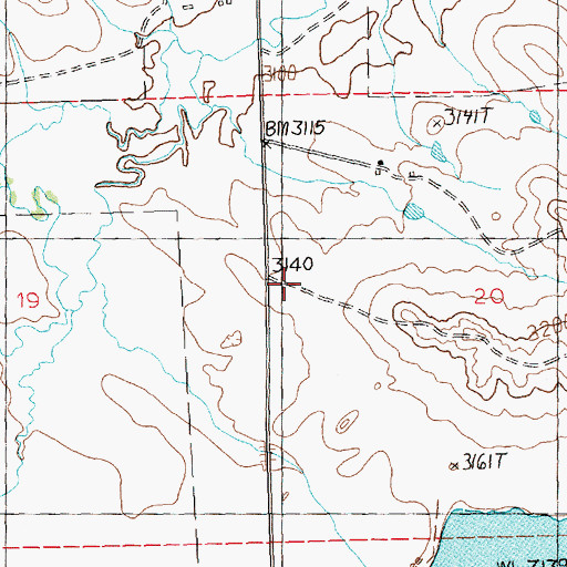 Topographic Map of 16N25E20BAC_02 Well, MT