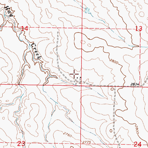 Topographic Map of 16N45E14DDDA01 Well, MT