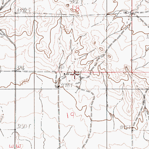 Topographic Map of 16N50E19ABBB01 Well, MT