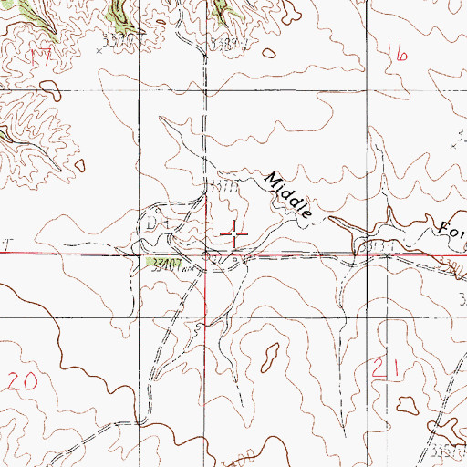 Topographic Map of 16N49E21BBBB01 Well, MT