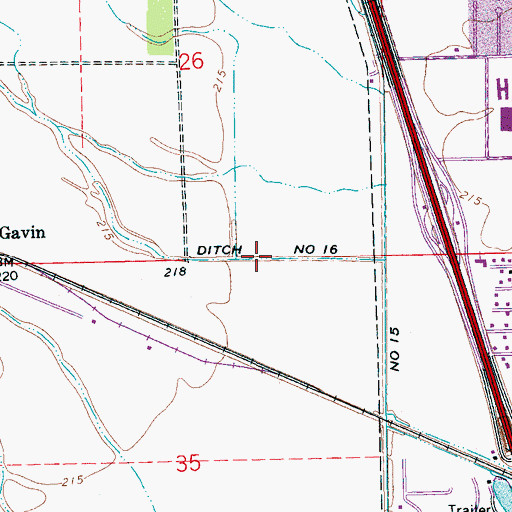 Topographic Map of Ditch Number 16, AR