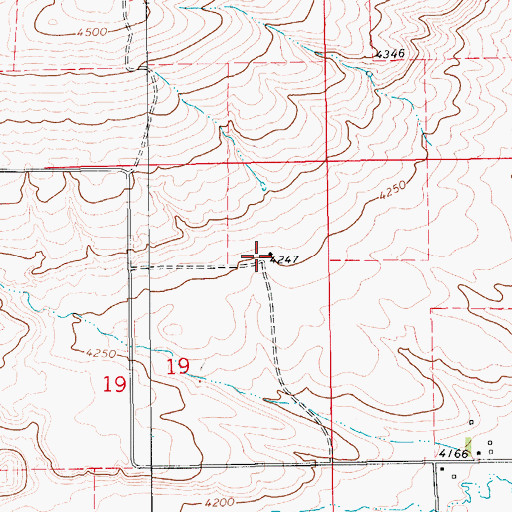 Topographic Map of 16N13E19AACD01 Well, MT