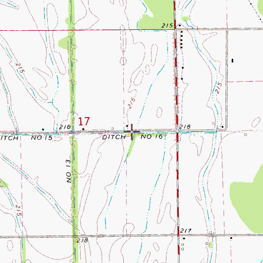 Topographic Map of Ditch Number 16, AR