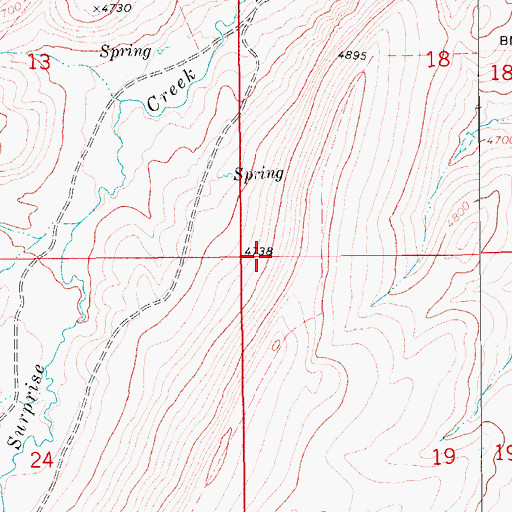 Topographic Map of 16N11E18CC__01 Spring, MT