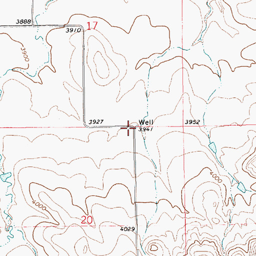 Topographic Map of 16N14E20AAB_01 Well, MT