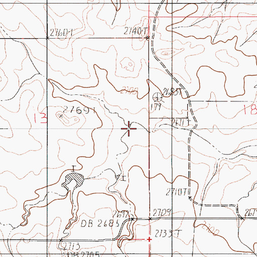 Topographic Map of 16N52E13DAB_01 Well, MT