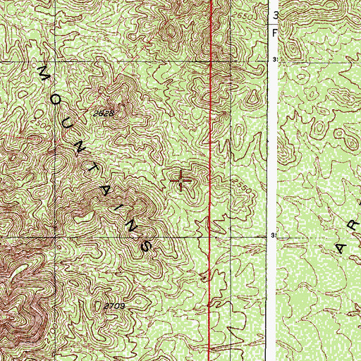 Topographic Map of Artesa Mountains, AZ