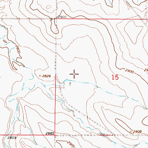 Topographic Map of 16N47E15CBA_01 Well, MT