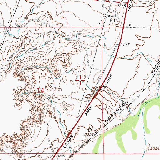 Topographic Map of 16N55E14AD__01 Well, MT