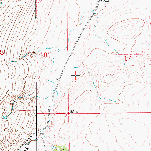 Topographic Map of 16N10E17CB__01 Well, MT