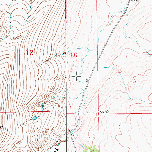 Topographic Map of 16N10E18DA__01 Well, MT